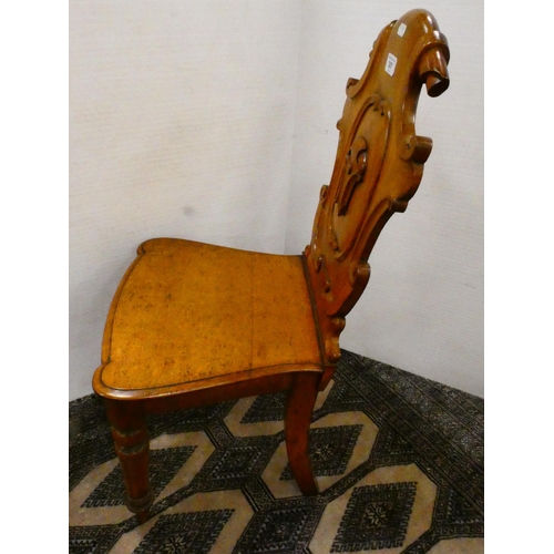 307 - Victorian hall chair.