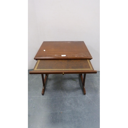 323 - Reproduction square-topped coffee table.