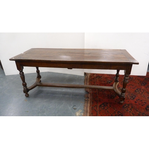 325 - Antique ash and elm farmhouse refectory table.