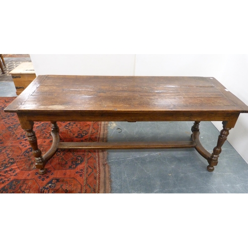 325 - Antique ash and elm farmhouse refectory table.