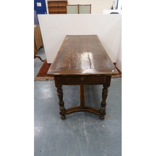 325 - Antique ash and elm farmhouse refectory table.