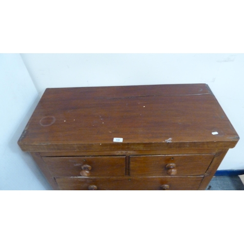 330 - Victorian mahogany chest of two short and three long drawers.