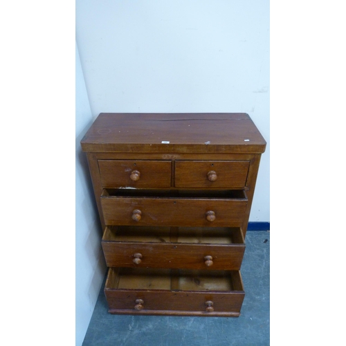 330 - Victorian mahogany chest of two short and three long drawers.