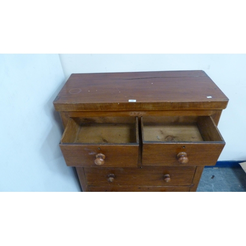 330 - Victorian mahogany chest of two short and three long drawers.