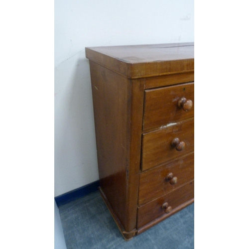 330 - Victorian mahogany chest of two short and three long drawers.