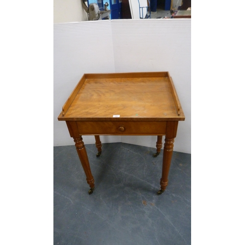 332 - Victorian satinwood wash stand with three-quarter gallery.