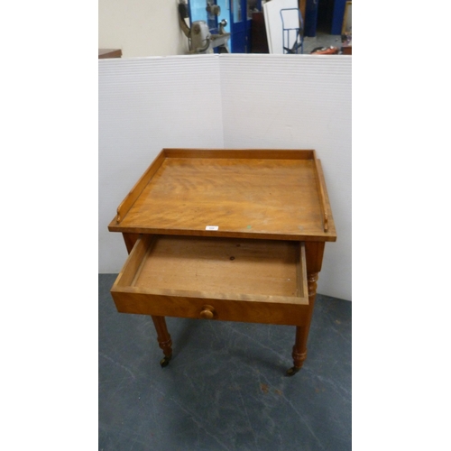 332 - Victorian satinwood wash stand with three-quarter gallery.