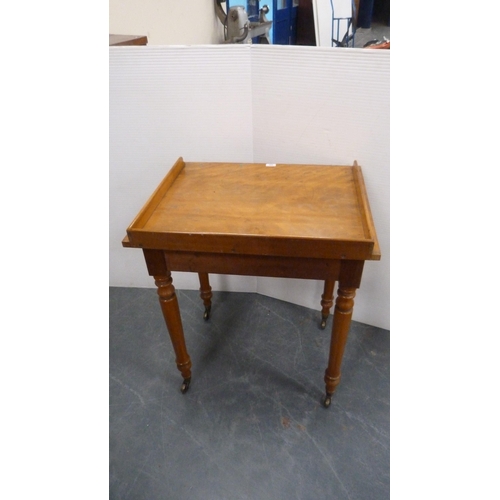 332 - Victorian satinwood wash stand with three-quarter gallery.