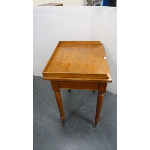 332 - Victorian satinwood wash stand with three-quarter gallery.