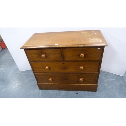 336 - Victorian satinwood chest of two short and two long drawers.