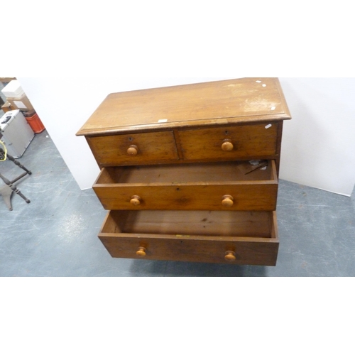 336 - Victorian satinwood chest of two short and two long drawers.