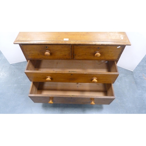 336 - Victorian satinwood chest of two short and two long drawers.