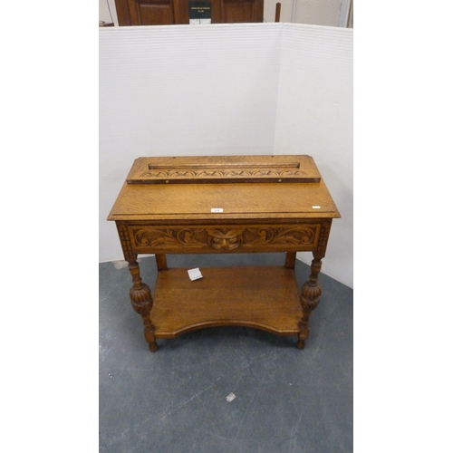 339 - Jacobean revival carved oak side table.