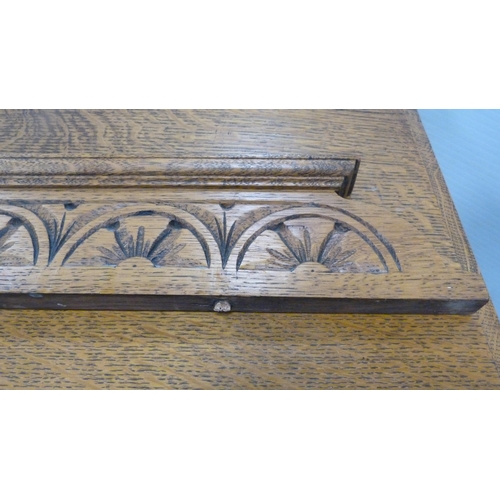 339 - Jacobean revival carved oak side table.