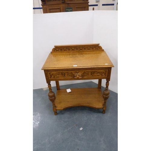 339 - Jacobean revival carved oak side table.