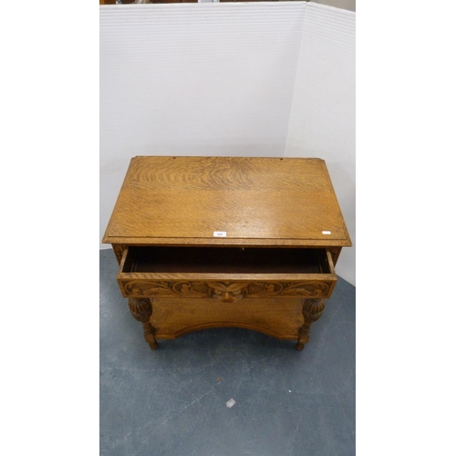 339 - Jacobean revival carved oak side table.