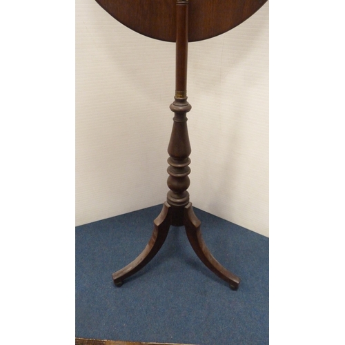 343 - Edwardian mahogany pole screen with embroidered panel.