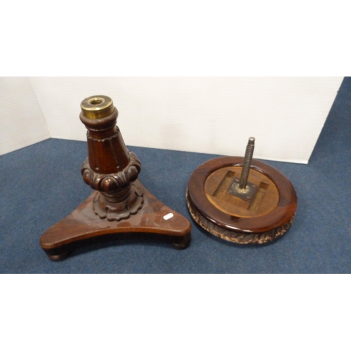 344 - Victorian rosewood revolving piano stool on platform base and a Victorian converted rosewood and mah... 