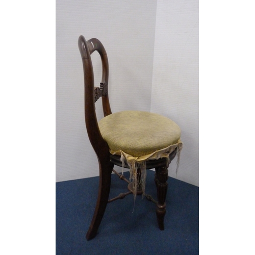 344 - Victorian rosewood revolving piano stool on platform base and a Victorian converted rosewood and mah... 