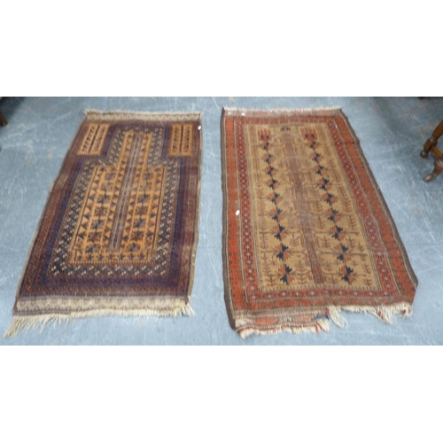 345 - Two antique Afghan hand-knotted rugs.