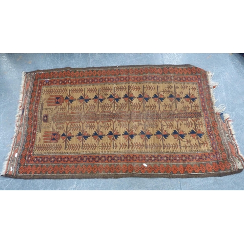 345 - Two antique Afghan hand-knotted rugs.