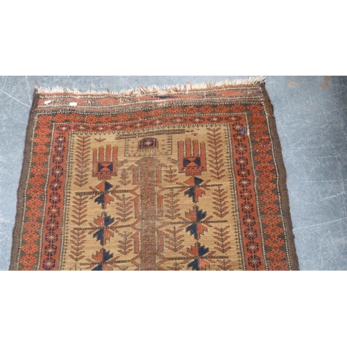 345 - Two antique Afghan hand-knotted rugs.