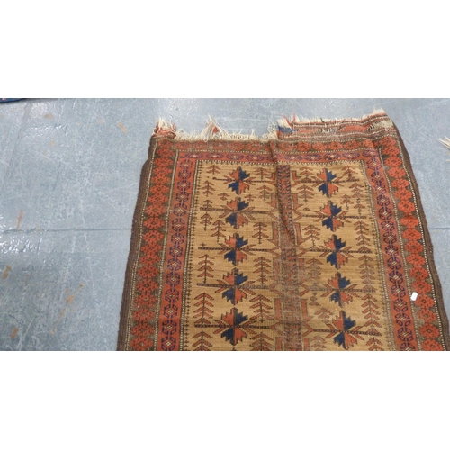 345 - Two antique Afghan hand-knotted rugs.