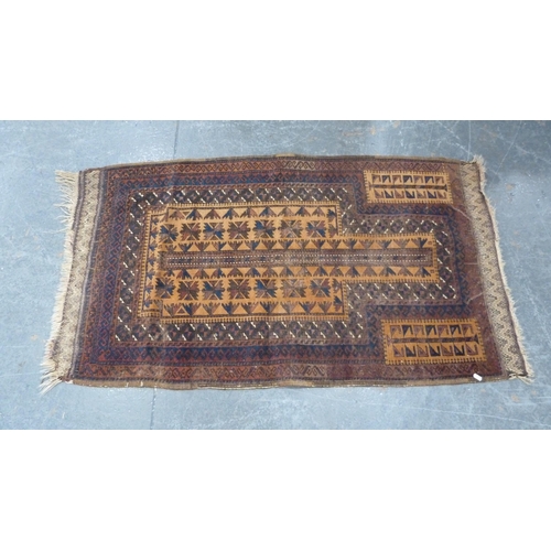 345 - Two antique Afghan hand-knotted rugs.