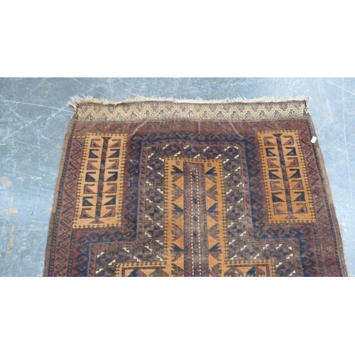 345 - Two antique Afghan hand-knotted rugs.