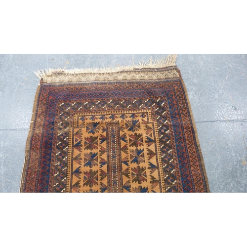 345 - Two antique Afghan hand-knotted rugs.