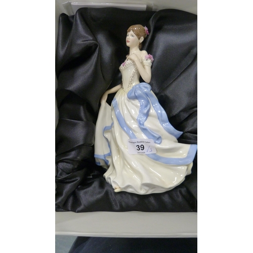 39 - Three Royal Doulton figures, 'Christmas Day 2009', 'Christine' HN 4930 with certificate, and 'Key To... 