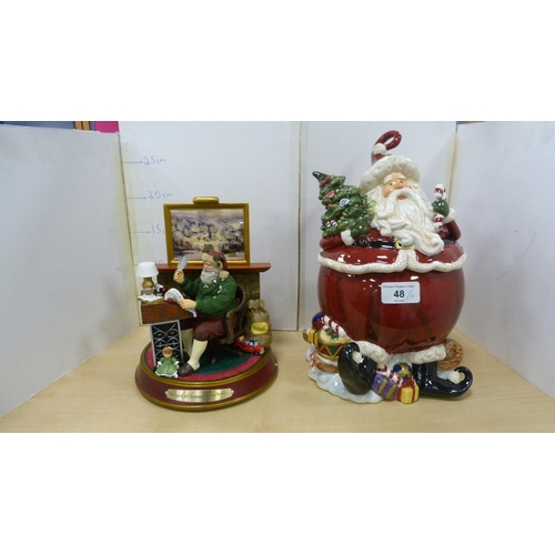 48 - Royal Albert novelty storage jar modelled as Santa Claus, and a Bradford Exchange 'Spirit of Christm... 