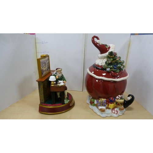 48 - Royal Albert novelty storage jar modelled as Santa Claus, and a Bradford Exchange 'Spirit of Christm... 