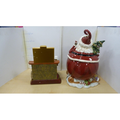 48 - Royal Albert novelty storage jar modelled as Santa Claus, and a Bradford Exchange 'Spirit of Christm... 