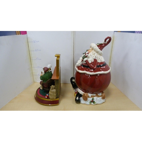 48 - Royal Albert novelty storage jar modelled as Santa Claus, and a Bradford Exchange 'Spirit of Christm... 