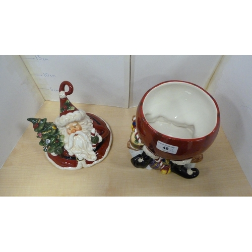 48 - Royal Albert novelty storage jar modelled as Santa Claus, and a Bradford Exchange 'Spirit of Christm... 