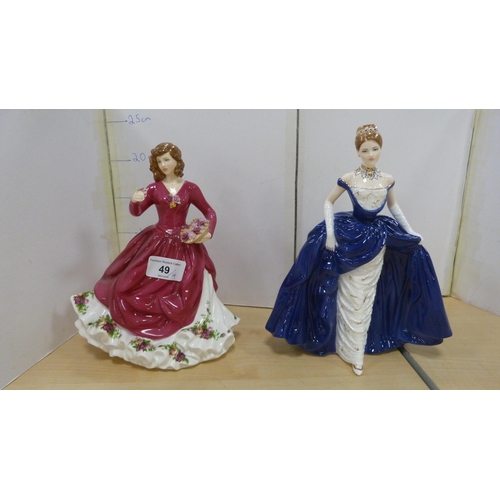 49 - Royal Albert figure, 'Rose', a Coalport figure, 'Midnight Debut', and two near-matching figures.&nbs... 