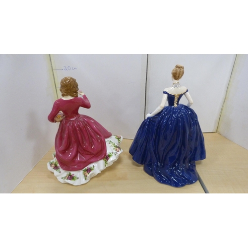 49 - Royal Albert figure, 'Rose', a Coalport figure, 'Midnight Debut', and two near-matching figures.&nbs... 