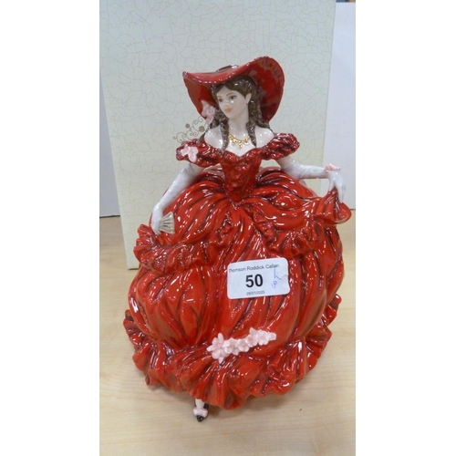 50 - Coalport limited edition figure, 'Scarlett' designed by Martin Delaney, boxed, a boxed pair of Ruby ... 