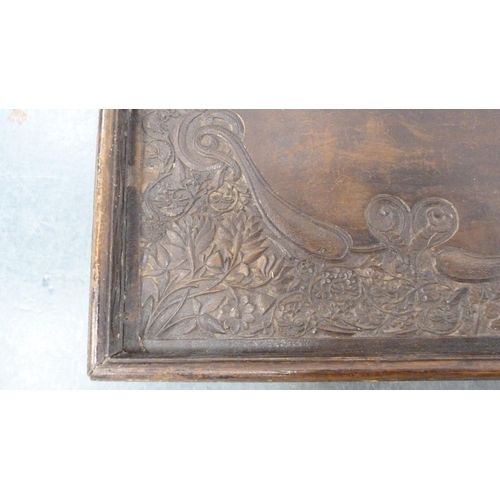 62 - Two Indo carved trays.  (2)