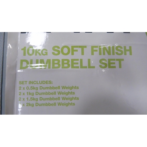 82 - Set of Mirafit graduated dumbbells in fitted box.