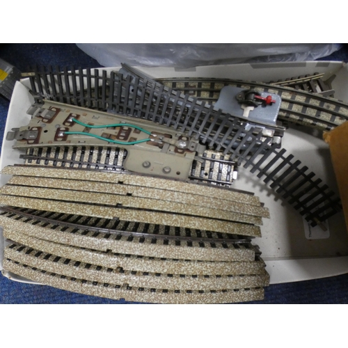 9 - Quantity of track, flash switch unit, tinplate carriages etc.