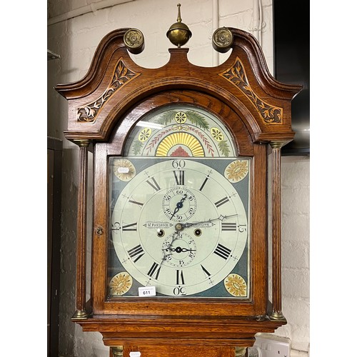 604 - 19th century oak longcase clock, W Paterson ,Dalkeith