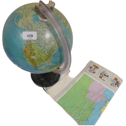 429 - Modern globe, World Political map etc.