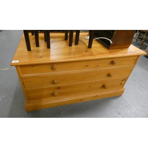 437 - Large, modern, pine G-plan style chest of drawers.