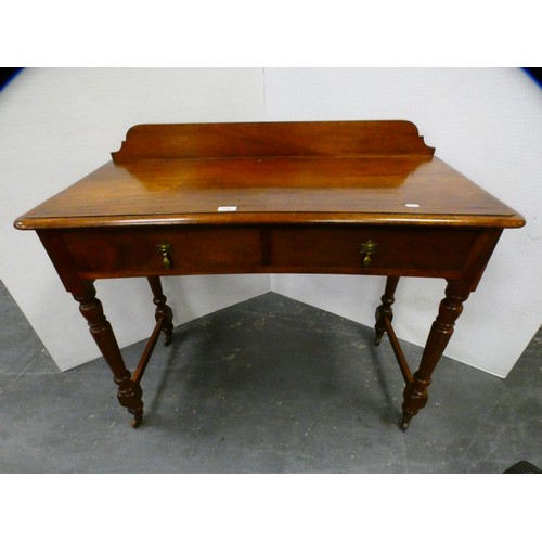 270 - Victorian-style mahogany two-drawer hall table.