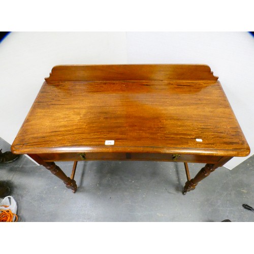 270 - Victorian-style mahogany two-drawer hall table.