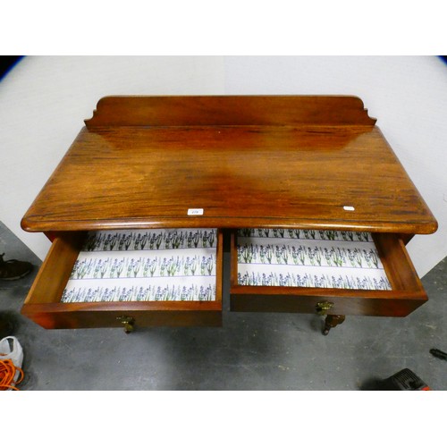 270 - Victorian-style mahogany two-drawer hall table.