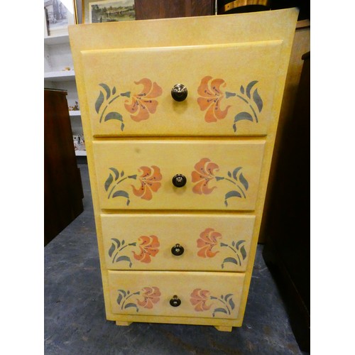 280 - Contemporary painted child's chest of four drawers and a reproduction chest of drawers.  (2)