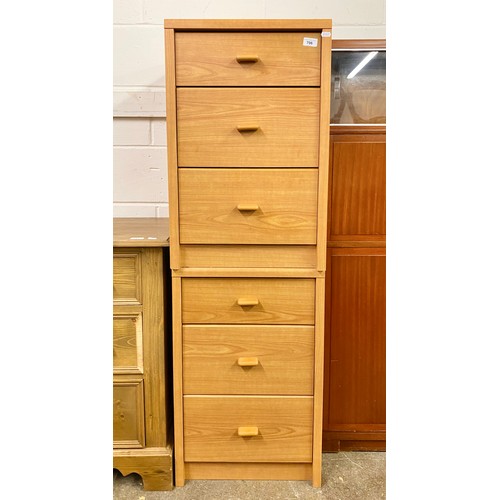 706 - Pair of modern three drawer bedside chests